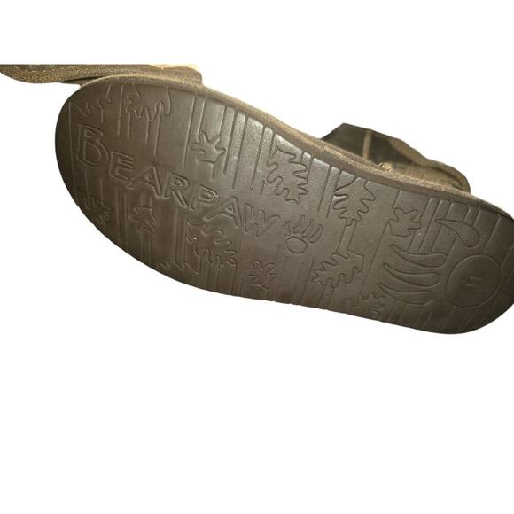 Bearpaw Boots Womens 11 Boshie Shearling Brown Leather Sheepskin Fur Knit Trim - Picture 5 of 5